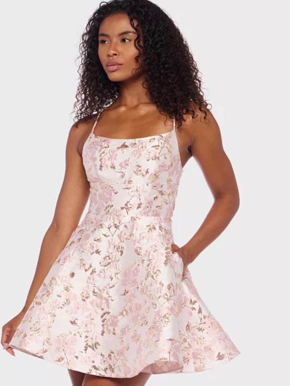 B Darlin juniors' floral fit-and-flare dress
